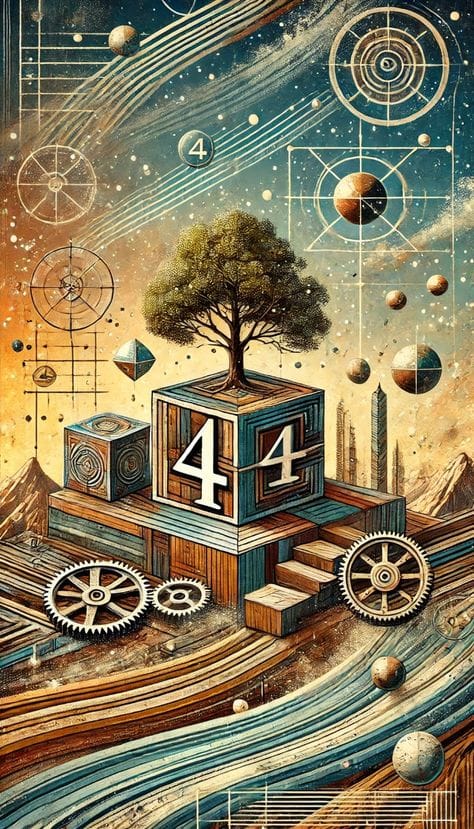 Carta mística del número 4 que representa el arquetipo del constructor.