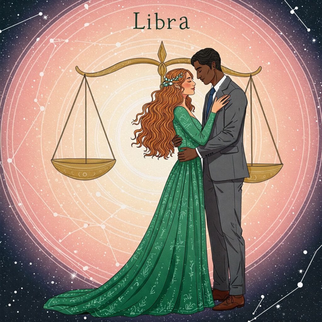 Libra amor reflejado a través del arquetipo del aire y las relaciones conscientes.