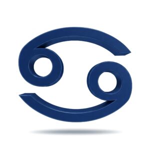 Glifo lineal del signo de Cáncer para ejercicios de introspección y guía espiritual.