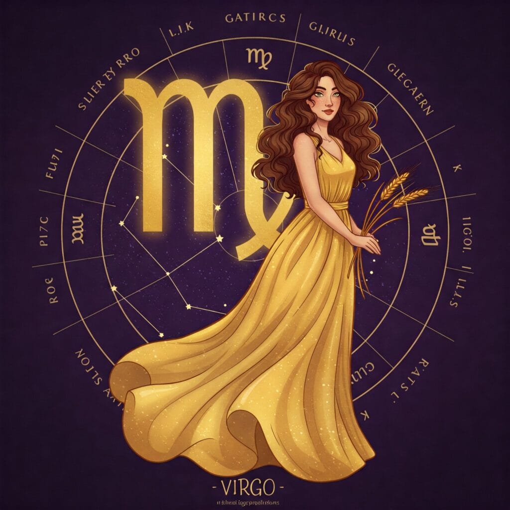Ilustración del arquetipo de la optimización correspondiente a Virgo signo de tierra.