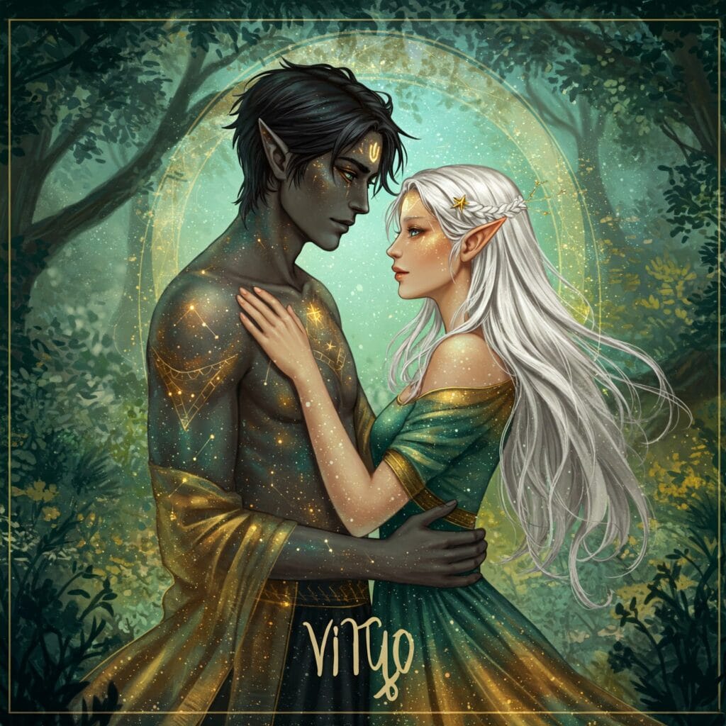 Virgo amor reflejado a través del arquetipo de la tierra y las relaciones conscientes.